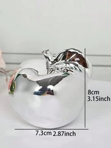 1入金鍍蘋果狀陶瓷裝飾品，現代簡約歐式北歐風格家居裝飾，創意節日禮物，豪華桌上裝飾 - 銀色 - 查看 4