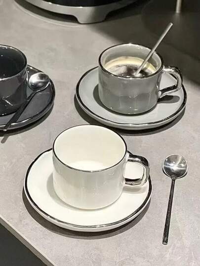 奢华陶瓷咖啡杯碟套装，北欧风格优雅下午茶套装，重返校园