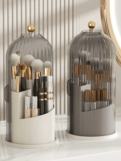 1PC Makeup Tool Rotating Storage Box, Waterproof Eyebrow Pencil Bucket, Acrylic Makeup Rotating Storage Bucket, Makeup Makeup Tools, Makeup Organizer, Desktop Organizing And Storage, Storage And Organizing, Accessories Storage, Dresser, School Season Makeup Storage Rack, Bathroom Accessories Storage Tray, Suitable For Cosmetics, Lipstick, Makeup Brush, Eyebrow Pencil, School Supplies Storage., Dorm Room