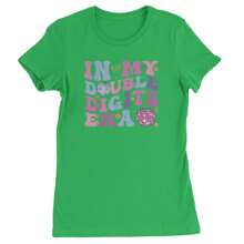 In My Double Digits Era Retro 10 Year Old 10th Birthday Womens T-Shirt - 黑色 - 查看 5