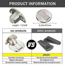 Floor Mount Magnet Door Stopper - Invisible Magnetic Stop, Magnets Stops Wall Prop Hold Open (Silver) - Multicolor - View 3