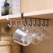 Metal Cup Holder Mugs Utensils In General To Hang In The Cabinet - màu đen - Xem 9