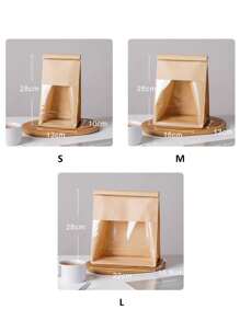 10 piezas Bolsa de embalaje para pan tostado, pan tostado rebanado, camote, bolsa de embalaje de croissant, bolsa de pan con cierre automático de alambre - Multicolor - Ver 4