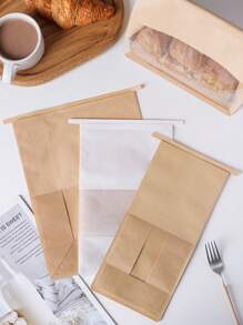 10 piezas Bolsa de embalaje para pan tostado, pan tostado rebanado, camote, bolsa de embalaje de croissant, bolsa de pan con cierre automático de alambre - Multicolor - Ver 7