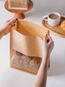 10 piezas Bolsa de embalaje para pan tostado, pan tostado rebanado, camote, bolsa de embalaje de croissant, bolsa de pan con cierre automático de alambre - Multicolor - Ver 8