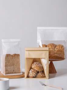 10 piezas Bolsa de embalaje para pan tostado, pan tostado rebanado, camote, bolsa de embalaje de croissant, bolsa de pan con cierre automático de alambre - Multicolor - Ver 3