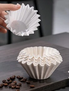 50/100pcs Hand Brewed Coffee Cake Filter Paper, Wavy Filter Paper, Drip Type Bowl Shaped Origami Filter Paper, Bowl Shaped Coffee Filter Paper - Multicolor - View 4