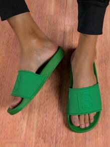 Men's Soft Rubber Upper Non-Slip Wear-Resistant PVC Sole Flip Flops - Green - View 2