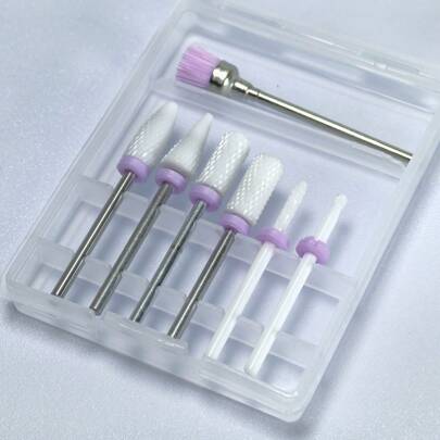 Ceramic Nail Drill Bits Set, 3/32'' (2.35mm) Professional Acrylic Nail File Drill Bit For Manicure Pedicure Cuticle Gel Nail Polishing