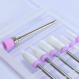 Ceramic Nail Drill Bits Set, 3/32'' (2.35mm) Professional Acrylic Nail File Drill Bit For Manicure Pedicure Cuticle Gel Nail Polishing