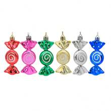 6 chiếc kẹo Giáng sinh đầy màu sắc trang trí treo lấp lánh kẹo gậy đồ trang trí cây thông Noel kẹo bạc hà đồ trang trí với dây thừng cho tiệc Giáng sinh trang trí nhà, Giáng sinh - Nhiều màu - Xem 11