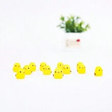 50pcs Mini Resin Small Yellow Chicken Doll For Car Ornaments Toy House Decoration Accessories Garden Miniature Landscape Aquarium Potted Plants Small Home Toys