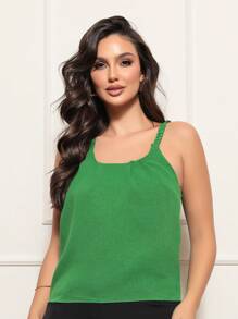 Women's Braided Strapless Blouse Without Pads - 綠色 - 查看 3