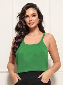 Women's Braided Strapless Blouse Without Pads - 綠色 - 查看 1