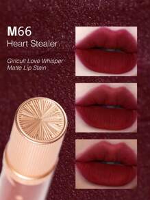 GIRLCULT Brillo de labios mate "Love Whisper" #G66 Lady In Red | Base de maquillaje satinada mate con micro-brillo | Crema de labios mate suave, lápiz labial líquido ligero | Color de larga duración, set de regalo, 3.8g/0.13oz - G66 La dama de rojo - Ver 7