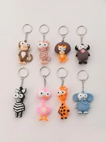 1/4/8 piezas Llaveros de animales de ojos grandes, apropiados para obsequios de fiesta, regalos festivos, regalos de regreso a clases - Multicolor - Ver 1