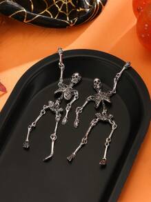1 Pair Retro Gothic Halloween Skull Earrings Punk Street Fashion Jewelry