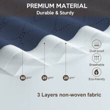 Underbed Drawer 90L Underbed Storage Box With Lid, Foldable Duvets Storage Bag Underbed Box Organizer, Underbed Large Capacity, Dustproof (Blue) - 藍色 - 查看 7