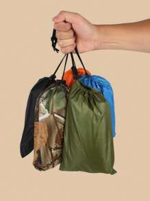 1 件户外三合一连帽防水雨衣，防风雨衣，多功能，适合徒步旅行、骑自行车，配有储物袋，黑色