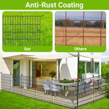 10 Panels No Dig Decorative Outdoor Garden Fence For Yard, 32 In(H) X 23.6 Ft(L) Animal Barrier Fencing Rustproof Metal Wire Panel Border For Dog, Rabbits, And Patio Temporary Ground Stakes - màu đen - Xem 3