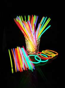 50/100 unidades Varitas luminosas de colores mixtos, varitas luminosas de PVC que brillan en la oscuridad, para fiesta - Multicolor - Ver 4