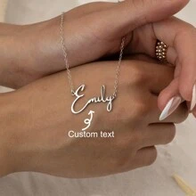 Customized Handwritten Style Name Necklace, Stainless Steel Personalized Signature Necklace, Fashionable Jewelry For Women