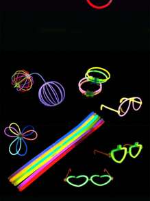 50/100 unidades Varitas luminosas de colores mixtos, varitas luminosas de PVC que brillan en la oscuridad, para fiesta - Multicolor - Ver 6