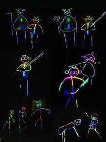 50/100 unidades Varitas luminosas de colores mixtos, varitas luminosas de PVC que brillan en la oscuridad, para fiesta - Multicolor - Ver 5