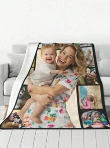 1 件定制法兰绒照片毯，适用于床、多功能客厅沙发户外海滩露营宠物、个性化家庭/宠物/情侣照片印刷床上用品毯、个性化圣诞礼物、母亲节/父亲节礼物、家庭礼物、生日礼物、送给朋友的礼物、送给她的礼物