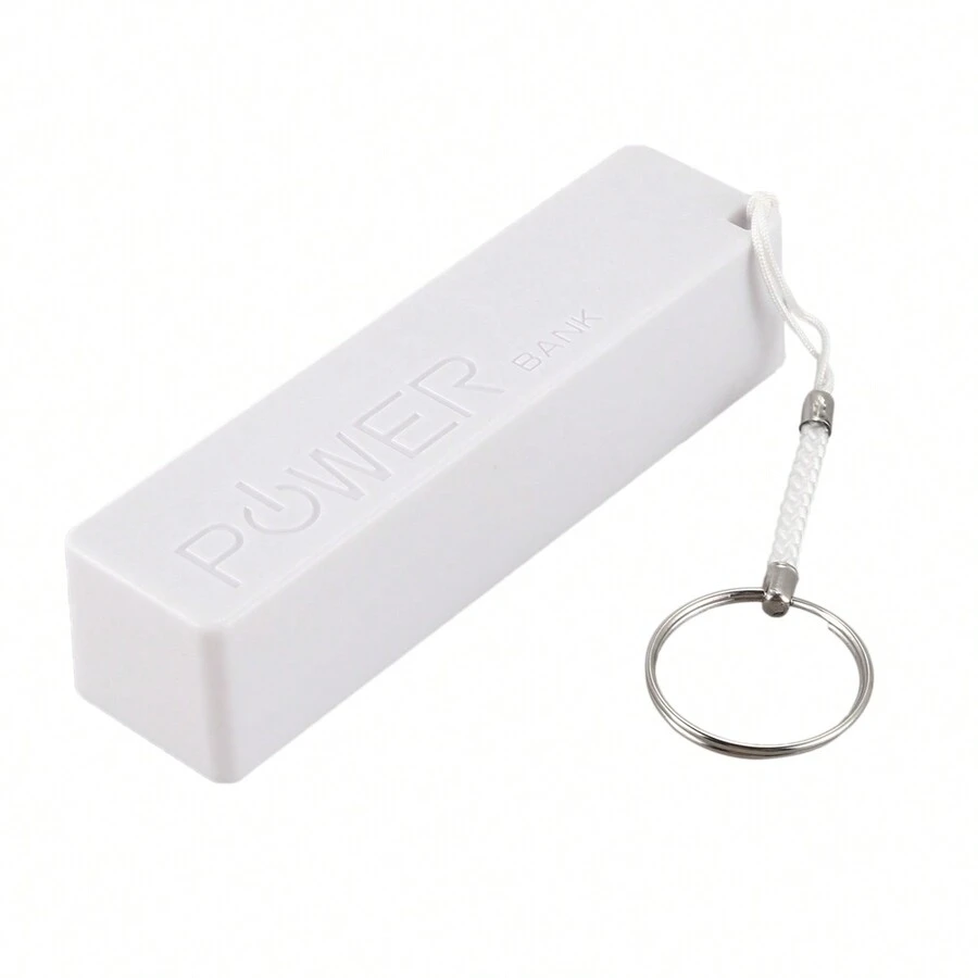 Portable External Power Bank Battery Charger 18650 With Keychain (Without Battery) (White) - Multicolor - View 1