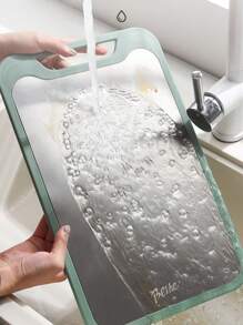 1pc Dual-Sided Stainless Steel 304 & Plastic Cutting Board, Large Multifunctional Dough Rolling Mat