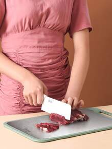 1pc Dual-Sided Stainless Steel 304 & Plastic Cutting Board, Large Multifunctional Dough Rolling Mat