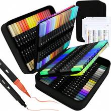 1set Colored Double Head Marker Pen, Modern Marking Pen For Students