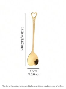 4pcs Heart Design Spoon, Stainless Steel Heart Hollow Coffee Spoon, For Dessert Coffee,Kitchen,Christmas Gift,School Supplies