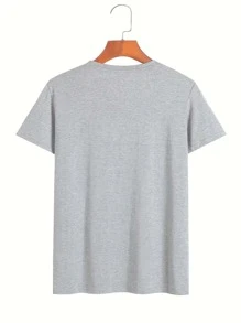 Rose Printed T-Shirts,Men's T-Shirt,Summer Fashion Short Sleeve Casual T-Shirts,Outdoor Sportswear,Casual Clothing - 灰色 - 查看 2