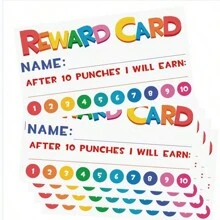 50 unidades/pacote de cartões perfurados de recompensa de papel para crianças, incentivos para sala de aula, materiais para professores, cartões de fidelidade para gerenciamento de comportamento - Multicolorido - Ver 4