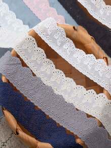 1yd Colorful Embroidered Lace Trim With Bow Decoration, 4cm Width