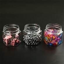 2pcs Transparent Hexagonal Storage Box Sealed Jar, Used For Candy, Jewelry, Beads, Hair Accessories Storage Box Container - Multicolor - View 7