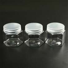 2pcs Transparent Hexagonal Storage Box Sealed Jar, Used For Candy, Jewelry, Beads, Hair Accessories Storage Box Container - Multicolor - View 3