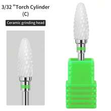 Dual Step Ceramic Nail Drill Bits Set, 3/32" (2.35mm) Professional Acrylic Nail File Drill Bits For Manicure Pedicure Cuticle Gel Nail Polish 5 Pieces - White - View 9