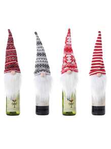 1 Stück Weihnachts-Weinflasche Dekorations-Set, Zwerg gesichtslose alte Männer Puppen Flaschen-Set Weihnachts Dekoration Wein, geeignet für Ferienfest Szenerie Layout Atmosphäre Dekoration, Flaschen Geschenksets, Heim Dekoration, Restaurant, Bar, Café, Hochzeit, Party Dekoration, Freundschaftsgeschenk, Weihnachtsgeschenk, Neujahrsgeschenk, Weihnachtsgeschenke, Frohe Weihnachten, für Outdoor, Camping