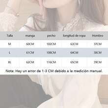 Women's Long Sleeve Lace Sheer Blouse Chinese Collar - 黑色 - 查看 5