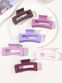 6件組漸層紫色啞光中號髮夾 簡約日常百搭髮抓夾 秋冬女性髮飾 適合度假穿搭、夏季穿搭、節慶與派對 - 彩色 - 查看 3
