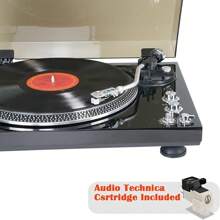 Record Player Vintage Turntable For Vinyl Records, Belt-Driven Turntable, Pre Ampufier, 33 Or 45 78 RPM, RCA Line Lp Vinyl Players For Sound, Aluminium Platter Piano High Gloss Black