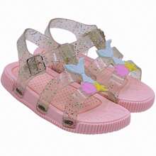 Girls Princess Sandals Spider Web Glitter Comfortable Birken Open Breathable Non-Slip - Màu Hồng baby - Xem 3