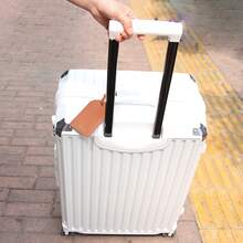 Thẻ hành lý bằng da viết tắt tùy chỉnh cho vali và túi xách, Thẻ du lịch, Thẻ nhận dạng và thẻ tên, Quà tặng cho trường học trở lại - Màu vàng - Xem 9