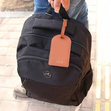 Thẻ hành lý bằng da viết tắt tùy chỉnh cho vali và túi xách, Thẻ du lịch, Thẻ nhận dạng và thẻ tên, Quà tặng cho trường học trở lại - Màu vàng - Xem 11