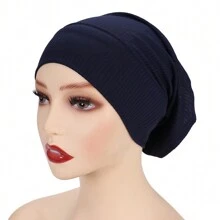 1pc Basic Solid Color Modal Hijab Inner Cap, Breathable Non-Slip Knitted Hijab Undercap Daily Under Cap - Multicolor - View 12