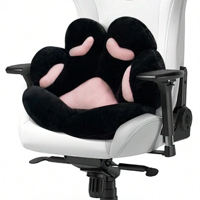 Ultra-Soft Cat Paw Floor Cushion Chair - Compact Lounge Seat For Gamers And Home Office - Cozy 28x24 Inch Plush Pillow For Dorm Or Apartment - Black Color