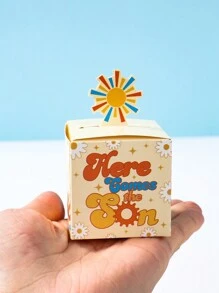 24 piezas Caja de regalo con estilo Aquí viene el sol, caja de embalaje de regalo favorita para fiestas de cumpleaños y vacaciones, suministros de decoración de fiesta, suministros de fiesta de verano - Multicolor - Ver 7